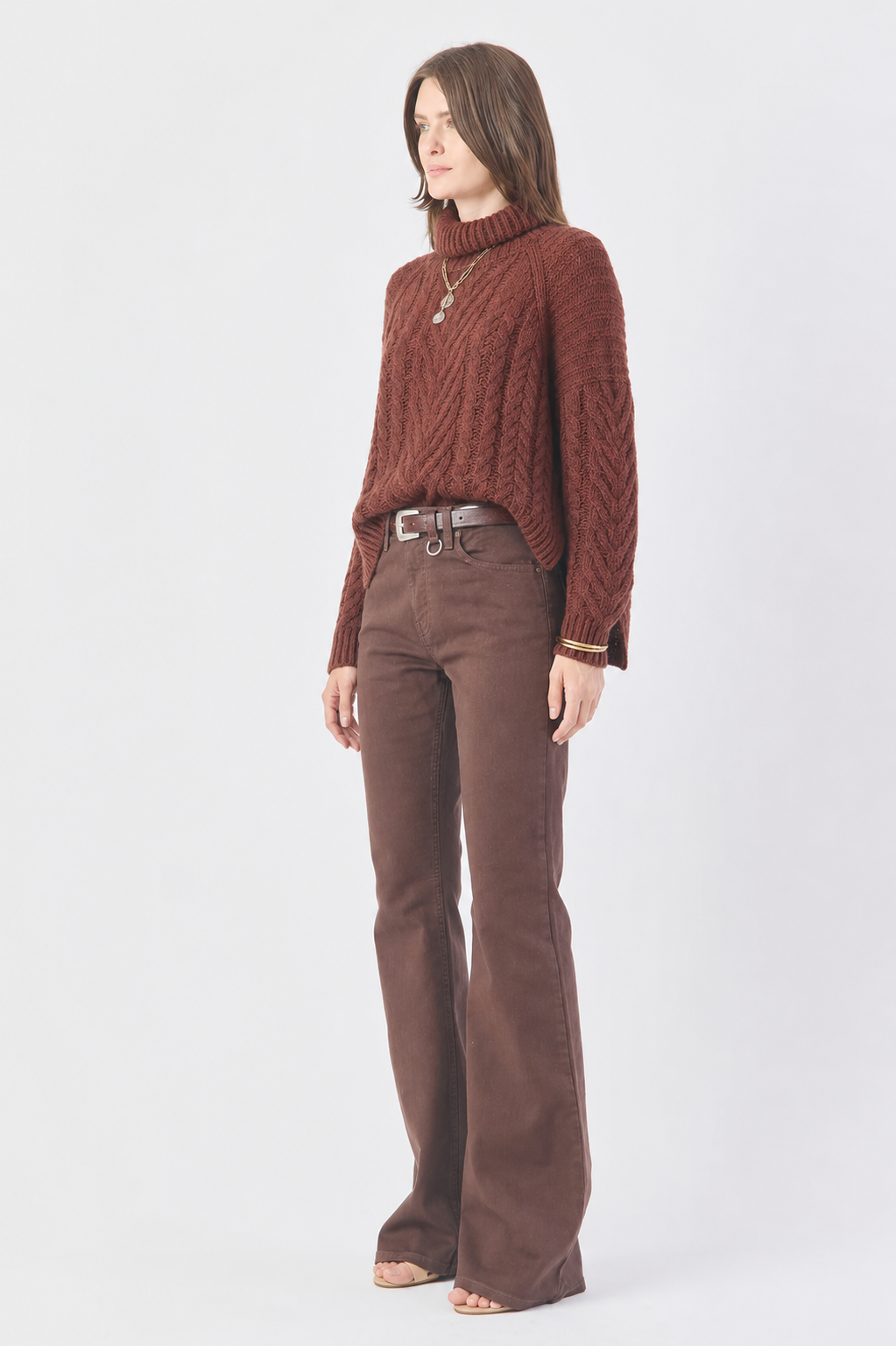 TRICOT FEMININO MULET MANGA LONGA - MARROM