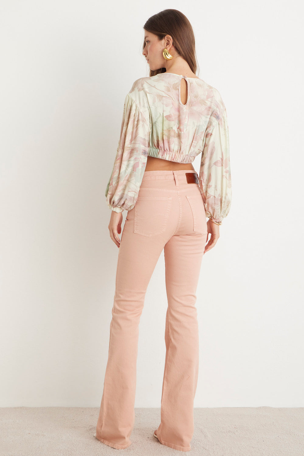 CALÇA BOOTCUT SARJA - ROSE