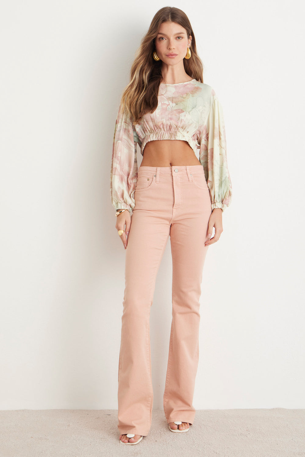 CALÇA BOOTCUT SARJA - ROSE