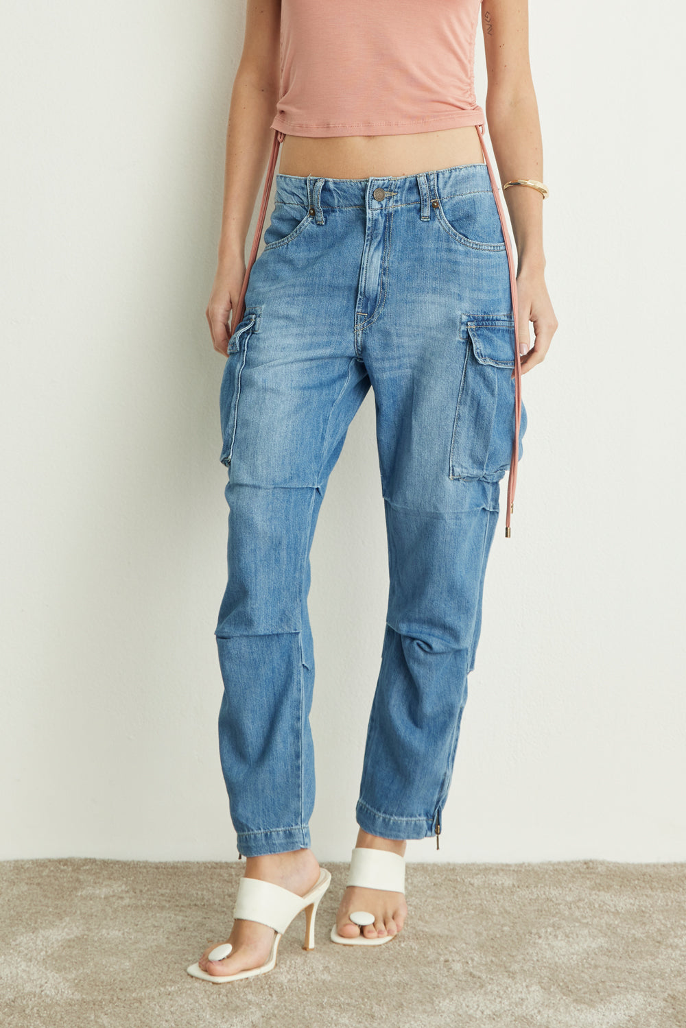 Calça Relaxed Cargo Jeans