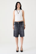 BERMUDA MIA FEMININA JUMBO JEANS BLACK