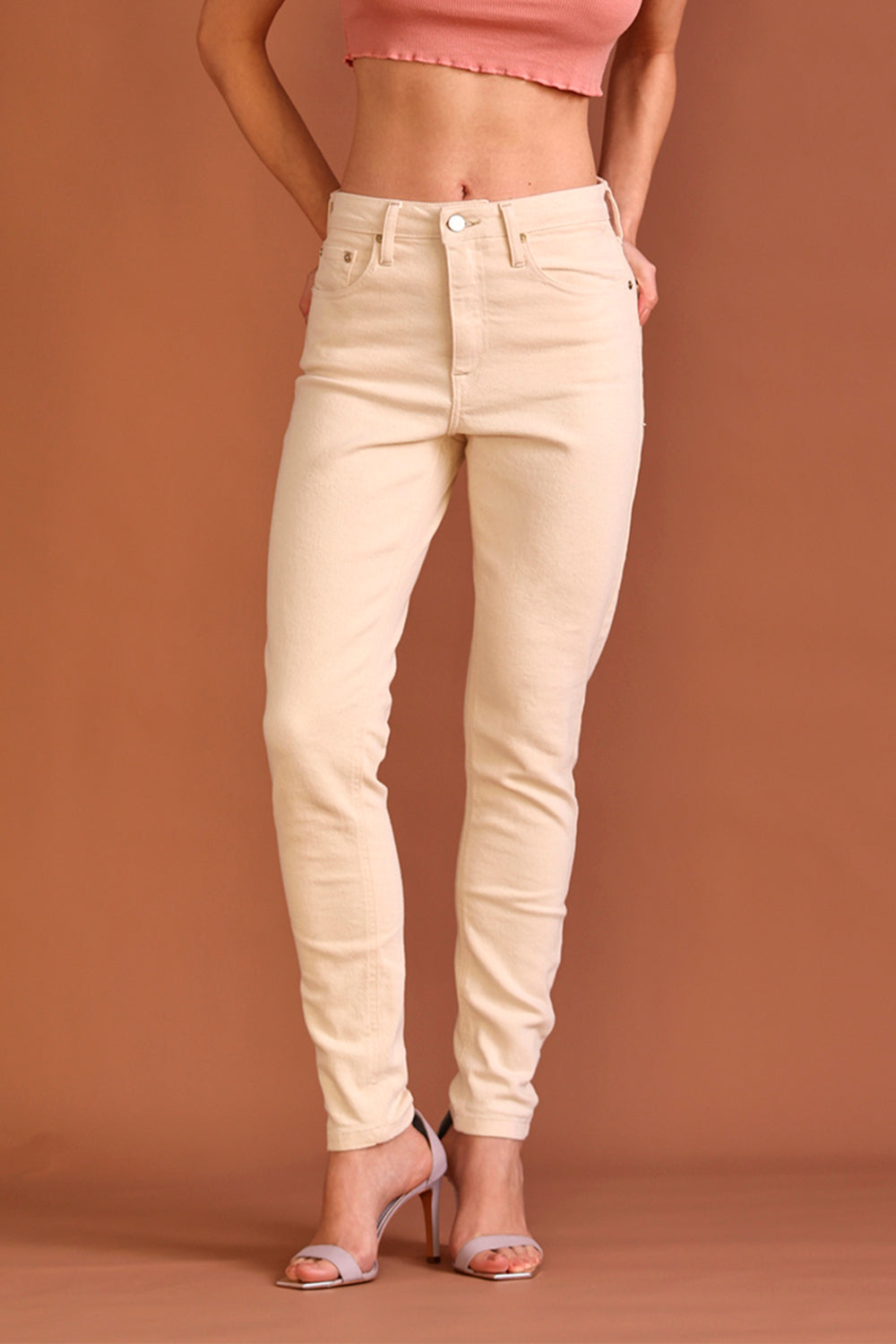 Calça Skinny Sarja Natural