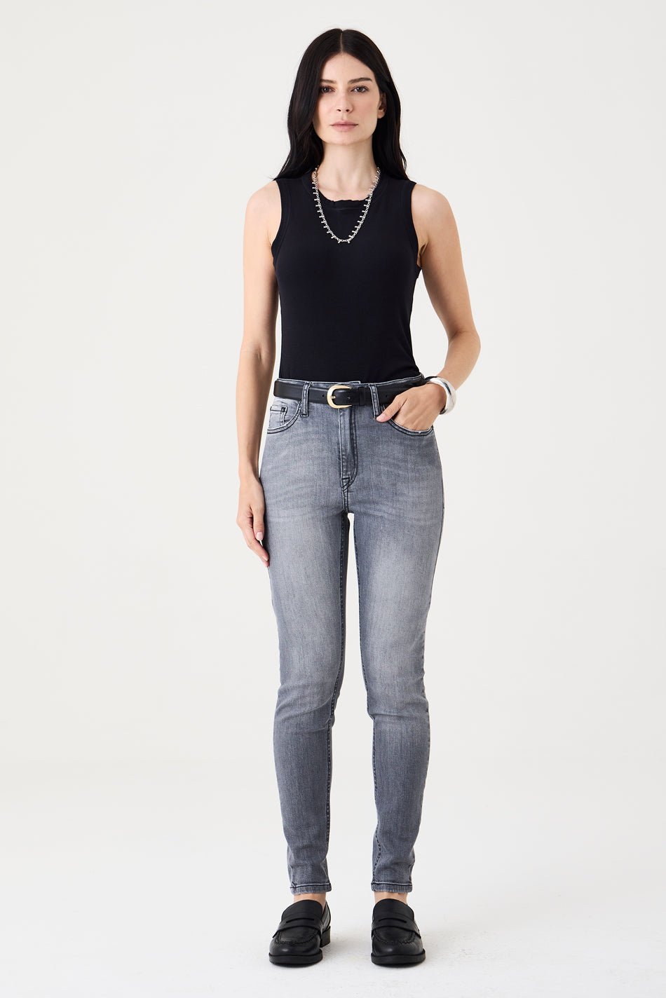CALÇA SOFIE FEMININA SKINNY GREY JEANS