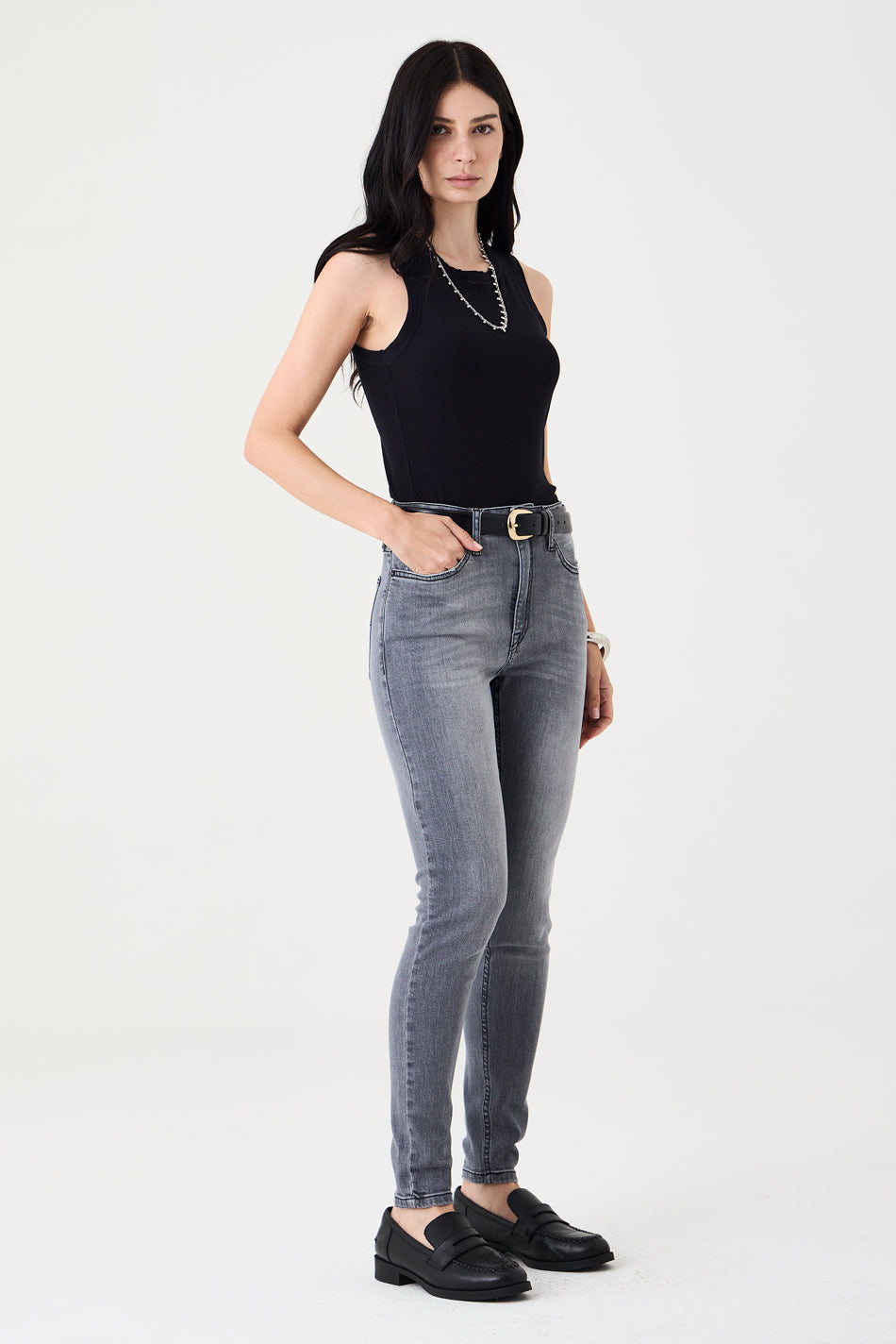 CALÇA SOFIE FEMININA SKINNY GREY JEANS