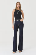 CALÇA LARISSA FEMININA BOOTCUT JEANS ESCURO