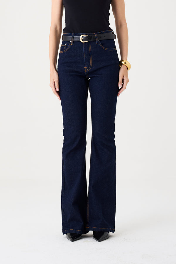 CALÇA LARISSA FEMININA BOOTCUT JEANS ESCURO