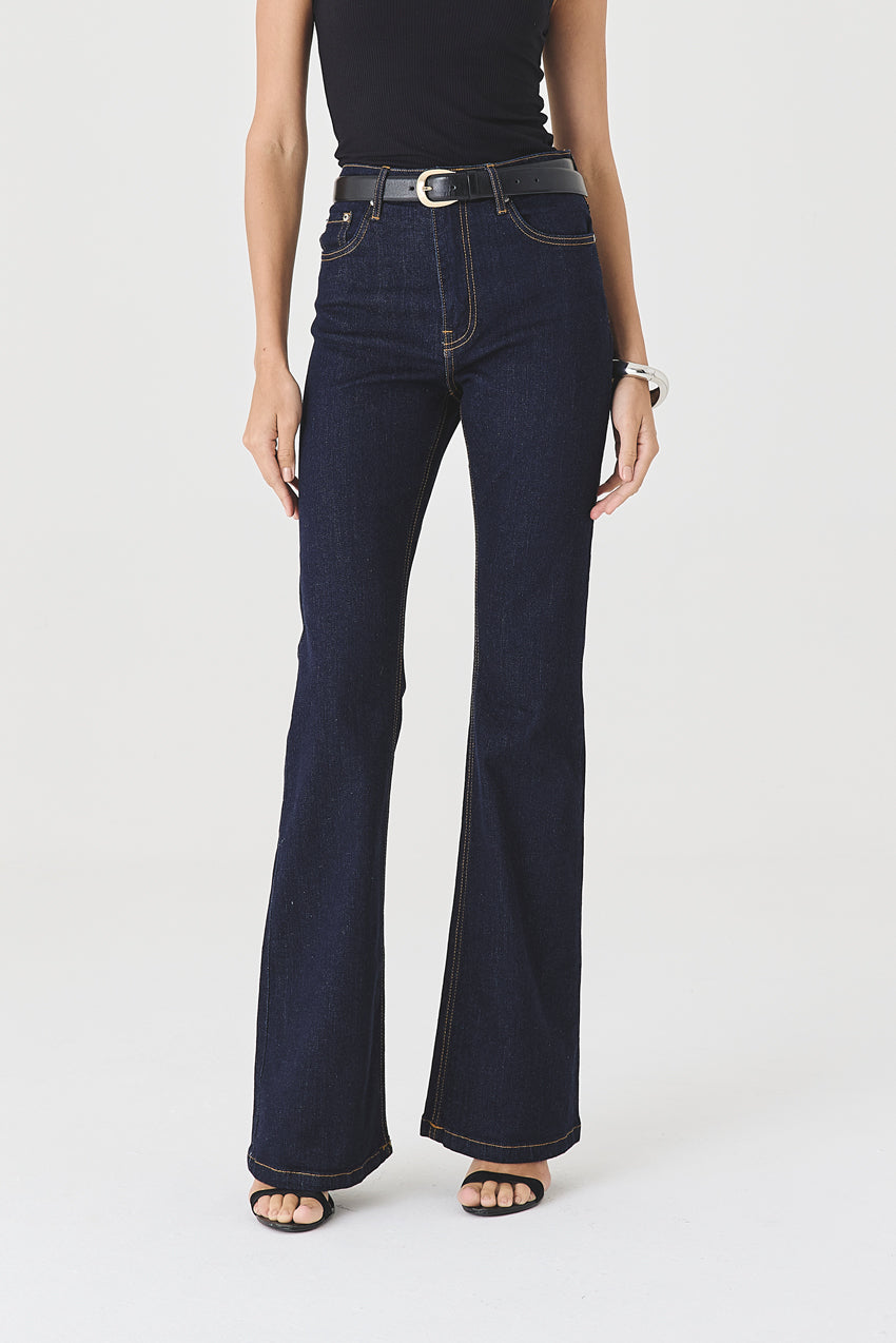 CALÇA LARISSA FEMININA BOOTCUT JEANS ESCURO