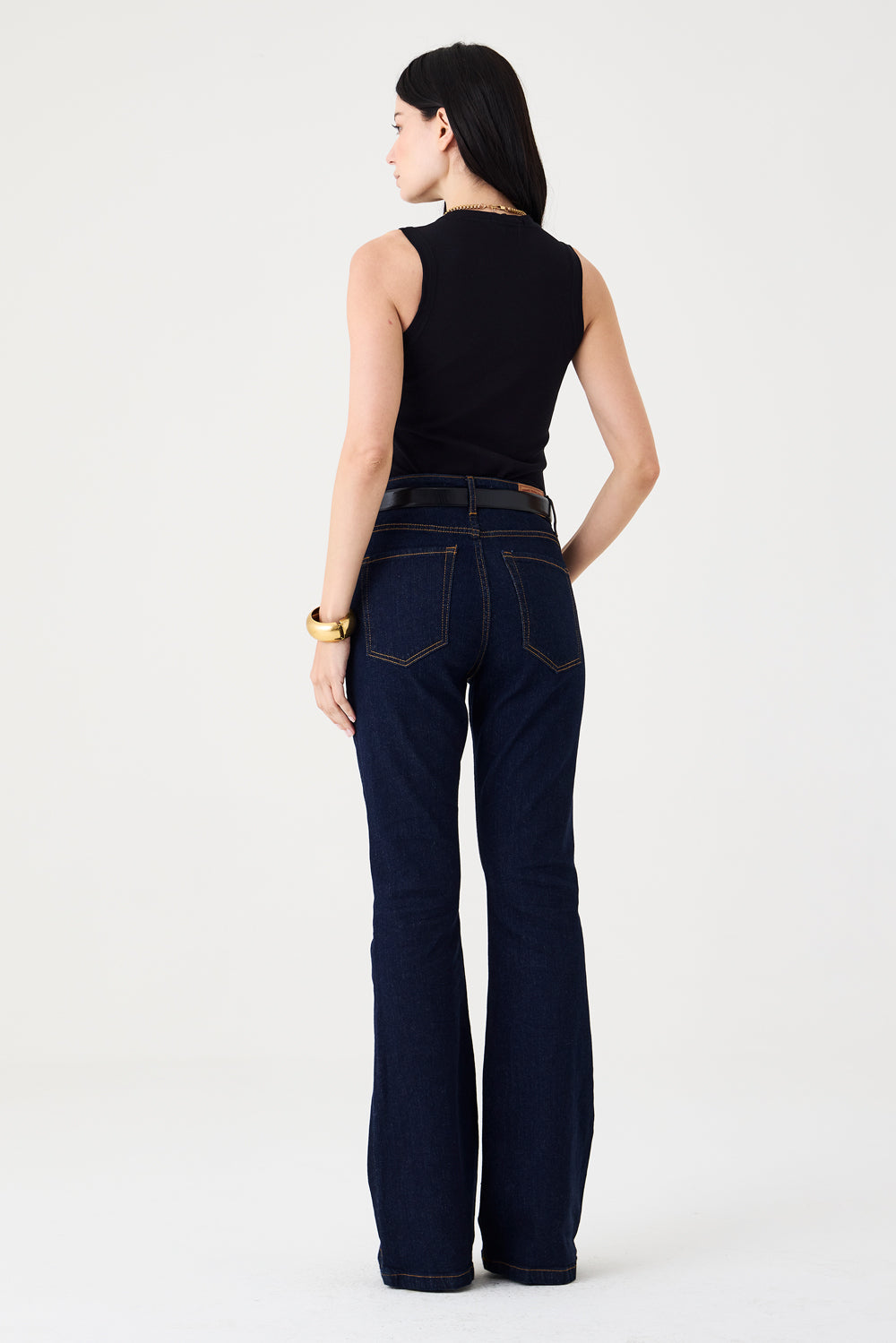 CALÇA LARISSA FEMININA BOOTCUT JEANS ESCURO