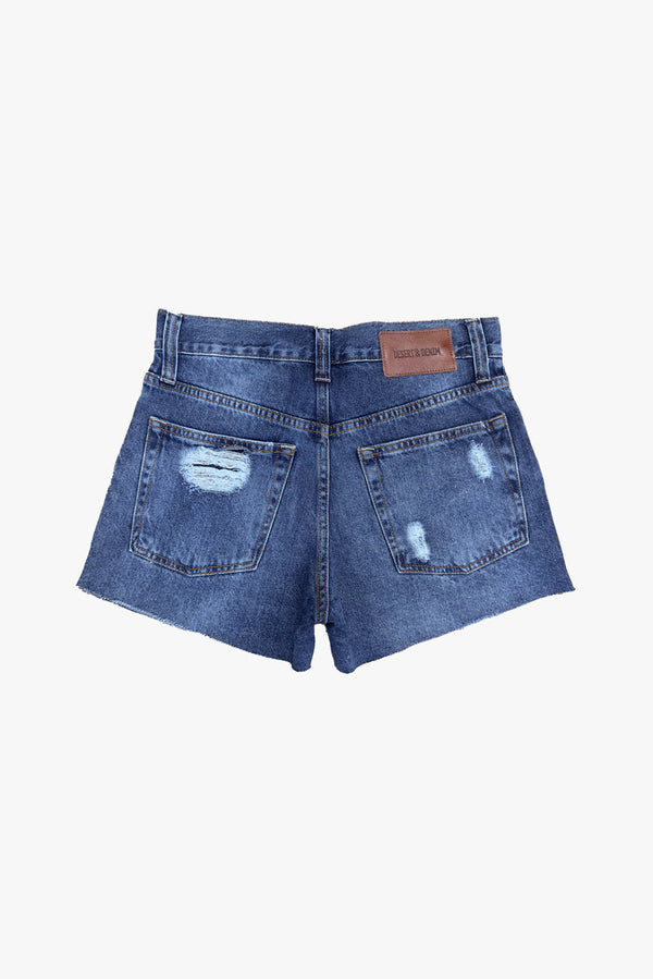 SHORTS TACI FEMININO COMFORT JEANS COM PUÍDOS MÉDIO ESCURO