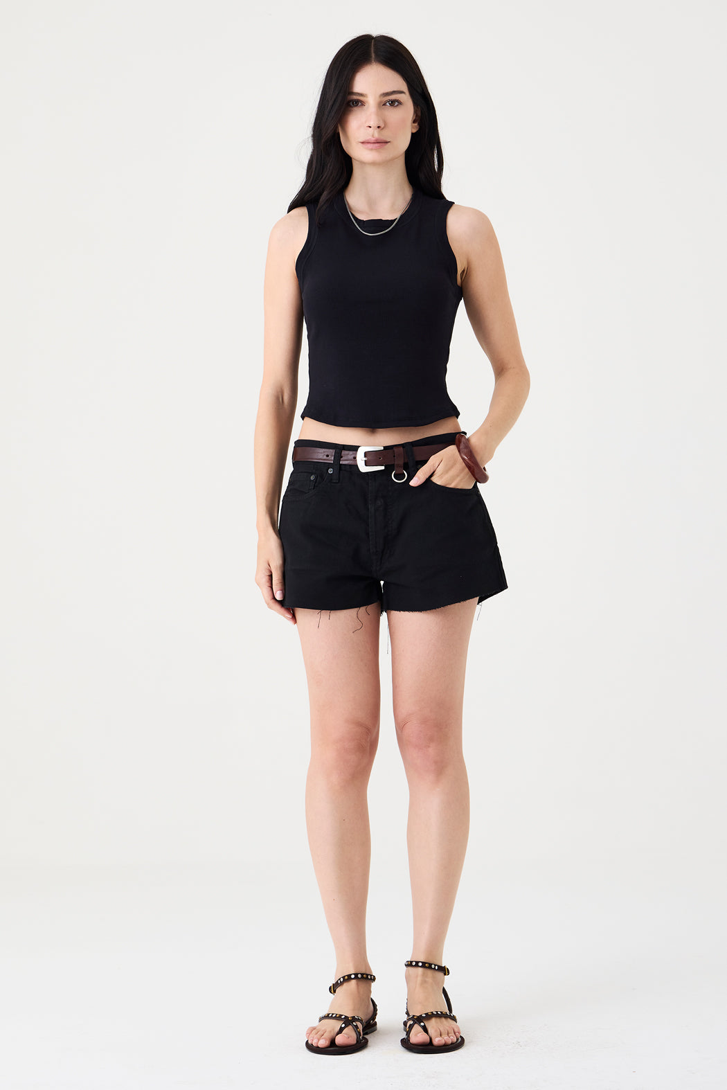 SHORTS TACI FEMININO COMFORT SARJA PRETO