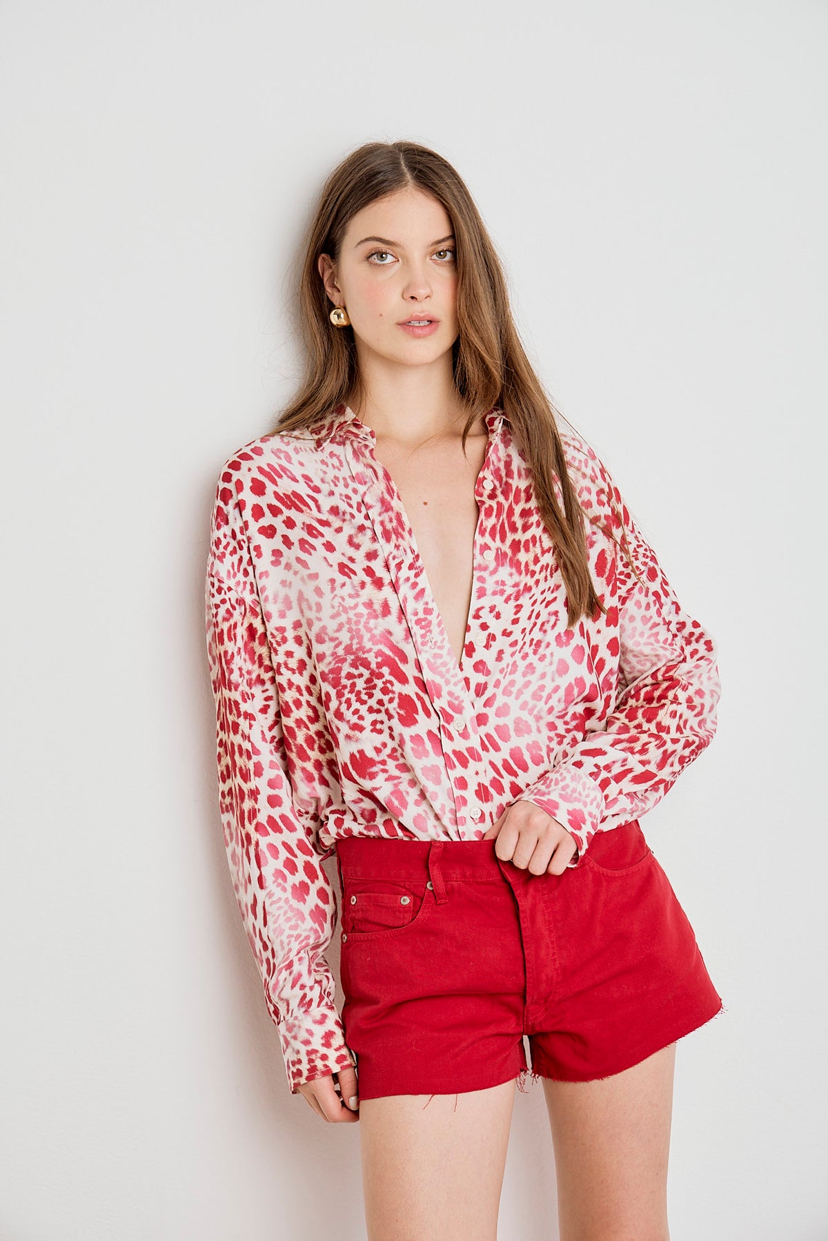 SHORTS TACI FEMININO COMFORT SARJA VERMELHO