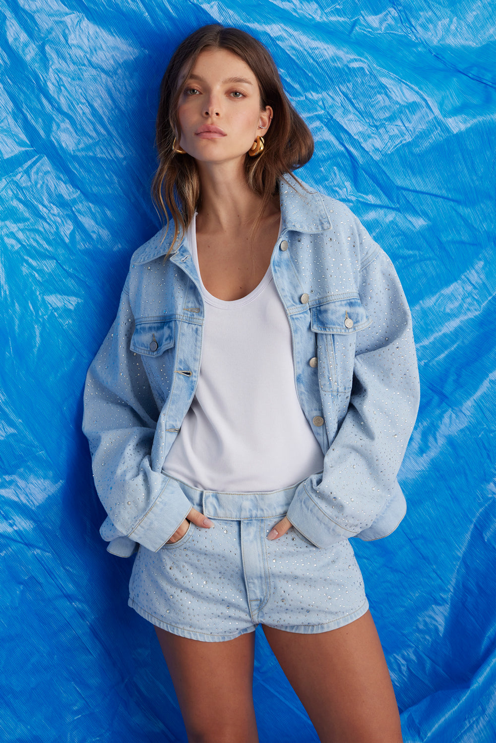 Mini Shorts Aplicações Jeans