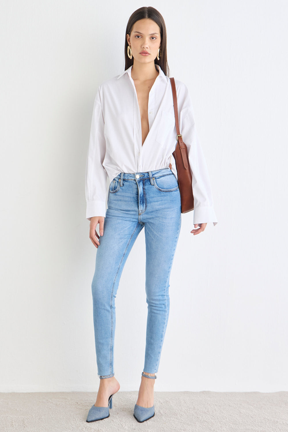 CALCA SKINNY BARRA A FIO JEANS