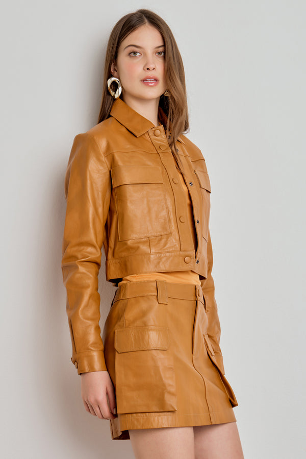 Saia Cargo Couro Caramel