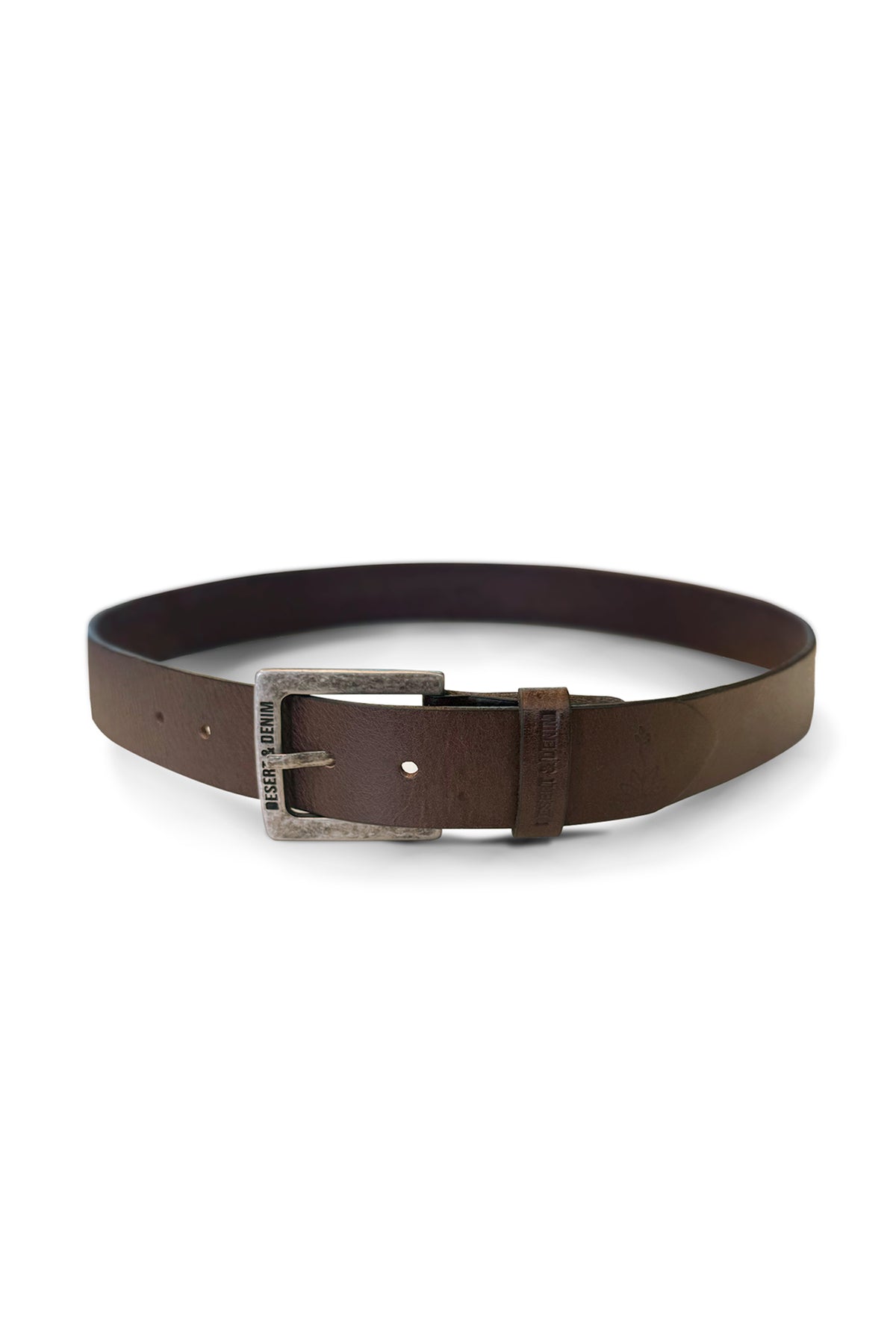 CINTO COURO DESERT & DENIM MASC - MARROM