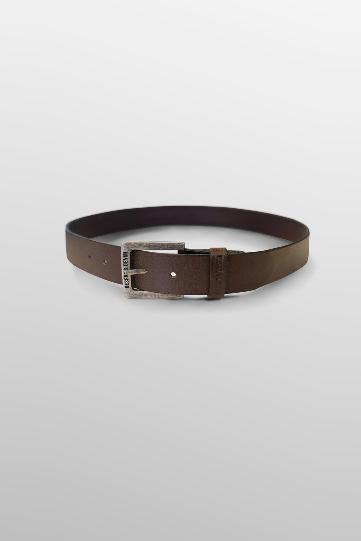 CINTO COURO DESERT & DENIM MASC - MARROM