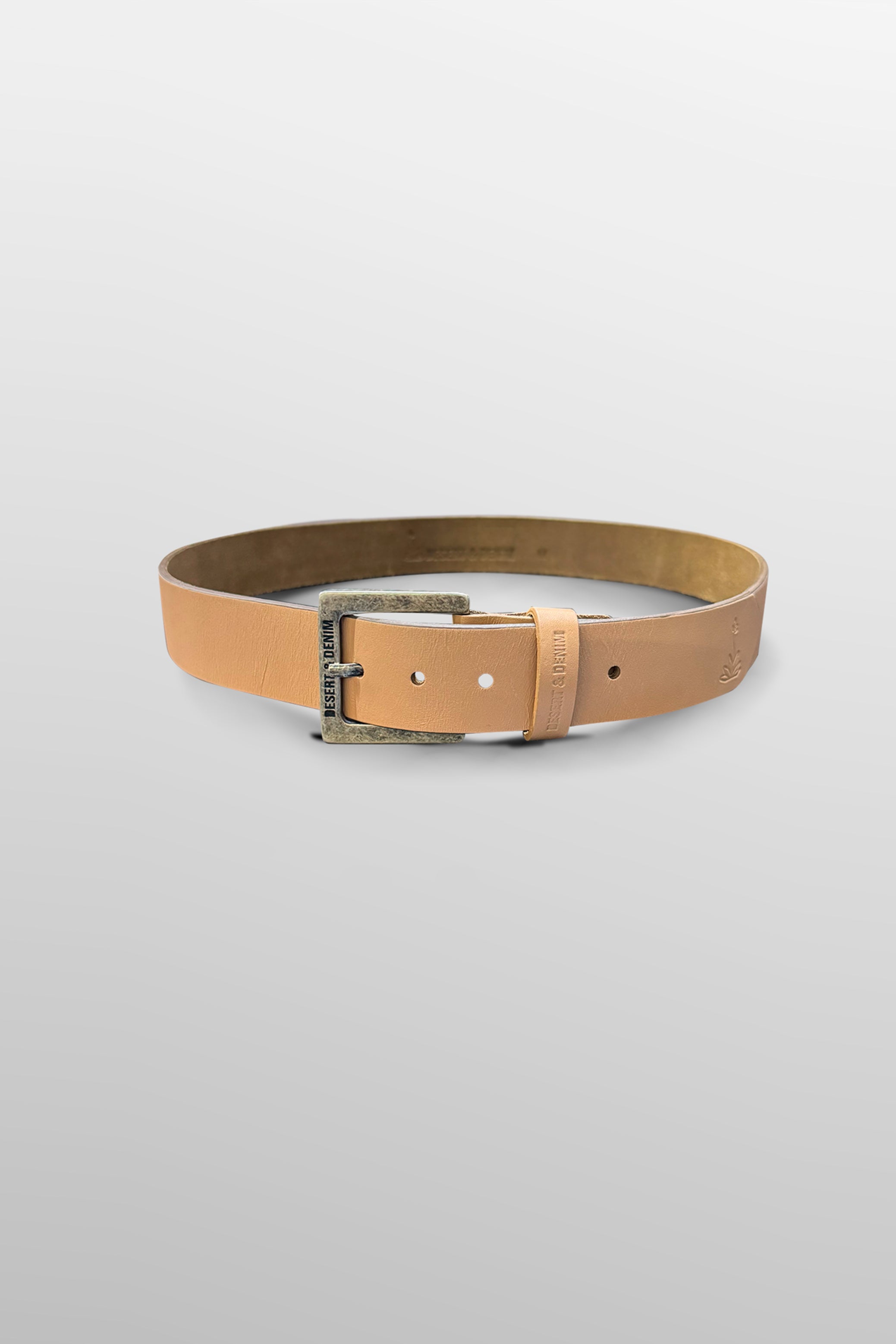 CINTO COURO DESERT & DENIM MASC - NUDE
