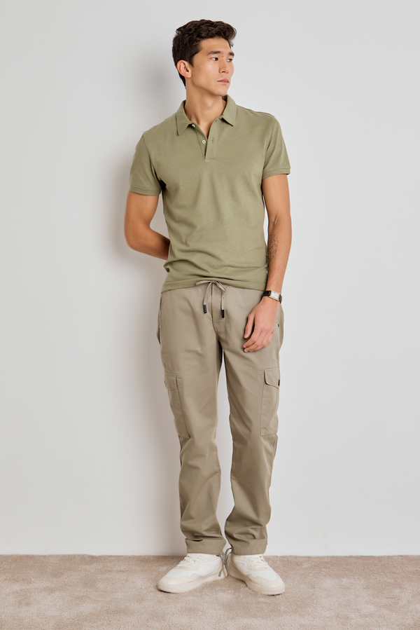 POLO MALHAO CANHAMO MASC - VERDE OLIVA