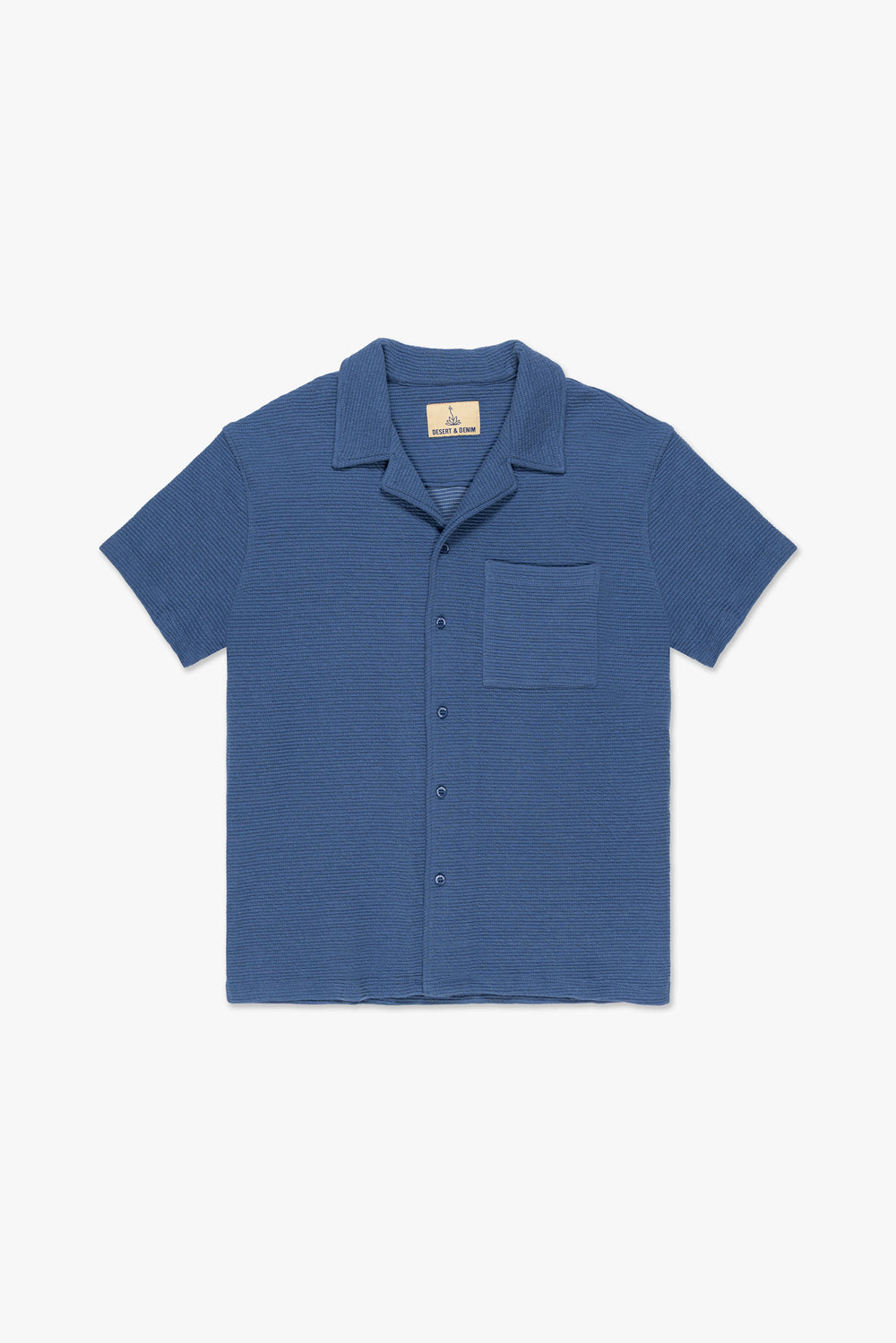 Camisa Malha Masc Azul