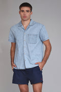 CAMISETA MASCULINA JEANS MANGA CURTA