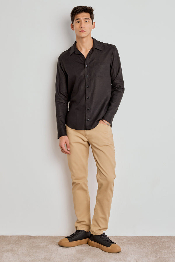 CALÇA BASIC CONFORT SARJA MASC - AREIA