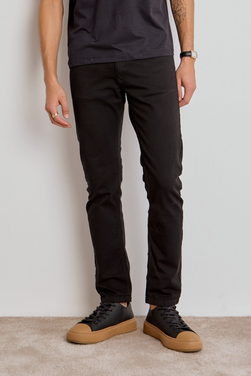 CALÇA BASIC CONFORT SARJA MASC - PRETO