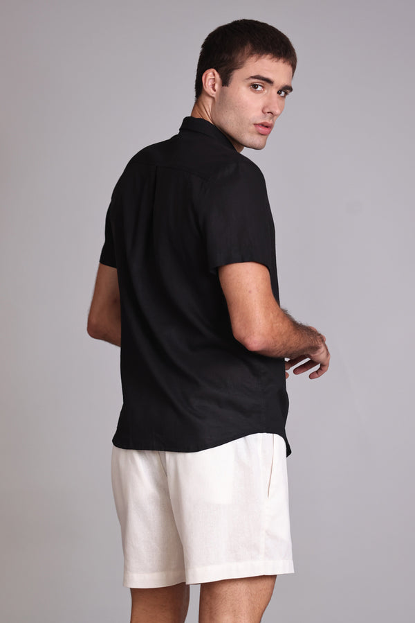 Shorts Linho Off White Masc