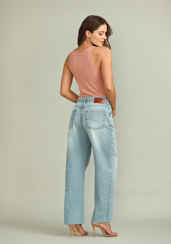 Calça Baggy Barra a Fio Jeans