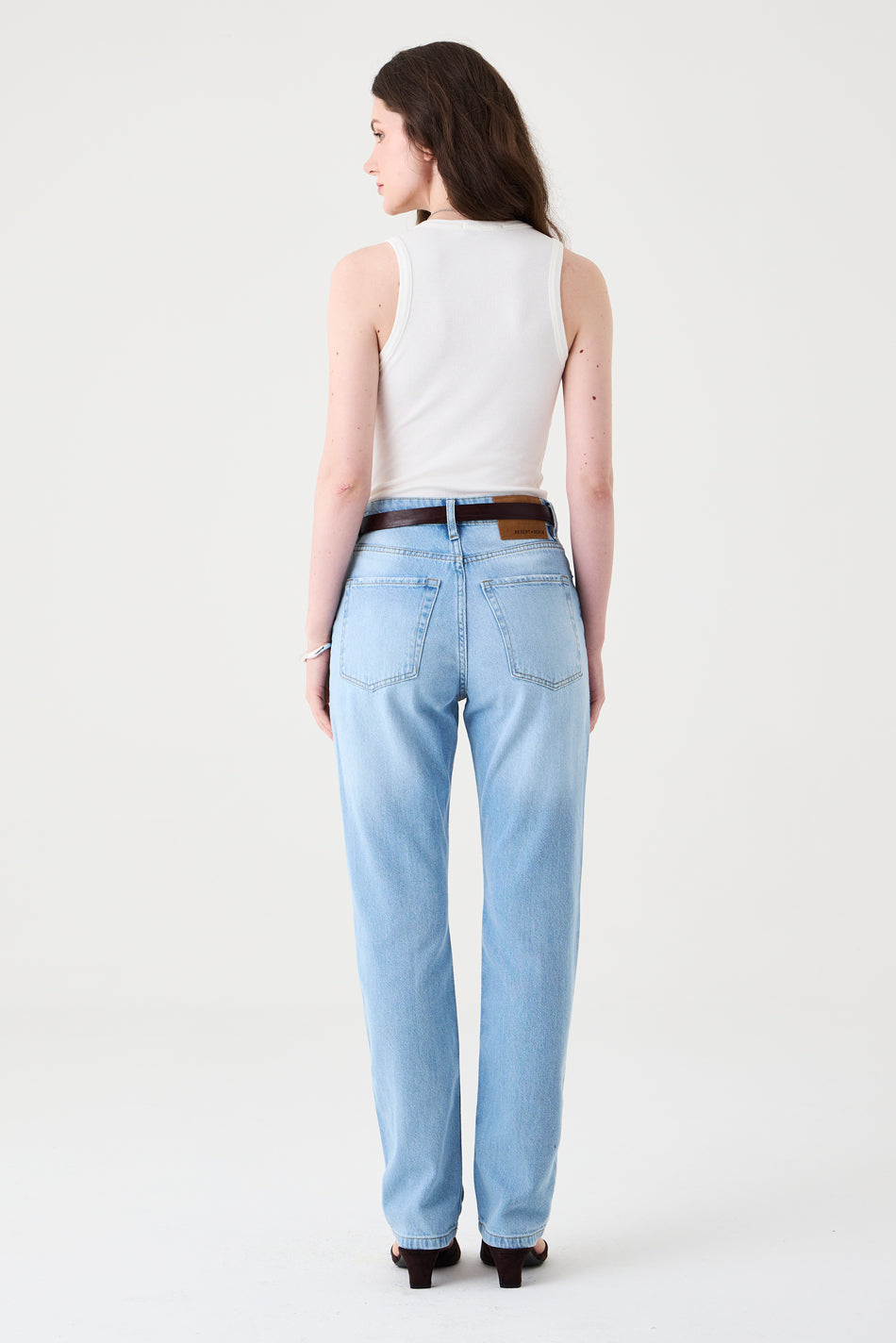 CALÇA BELLE FEMININA STRAIGHT BORDADA JEANS