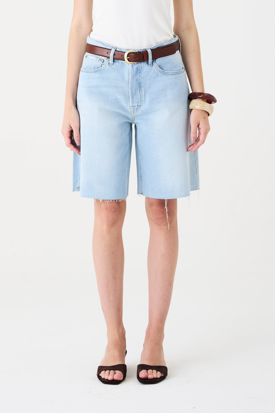 JORTS HELENA FEMININO BARRA A FIO JEANS CLARO