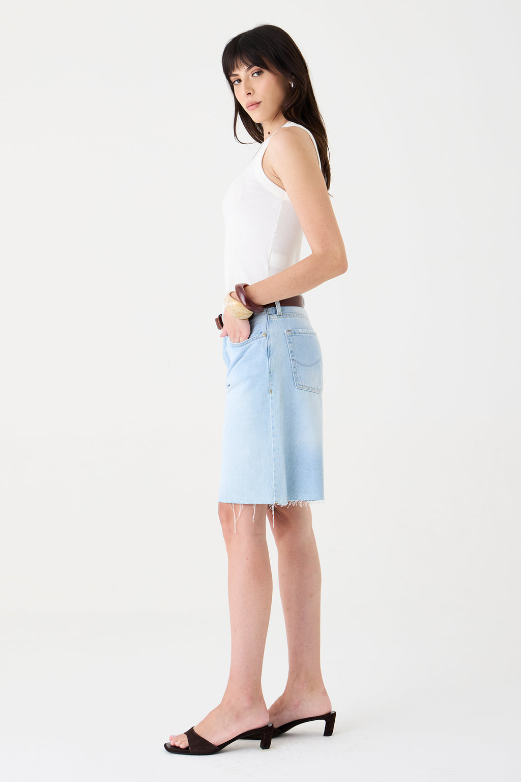 JORTS HELENA FEMININO BARRA A FIO JEANS CLARO