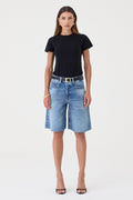 JORTS HELENA FEMININO BARRA A FIO JEANS MÉDIO ESCURO