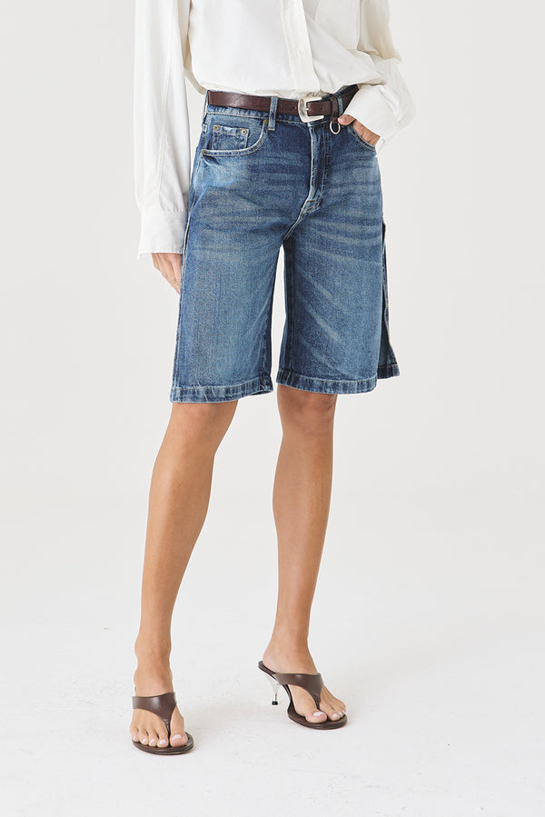 JORTS JACKIE FEMININO FENDA JEANS MÉDIO ESCURO