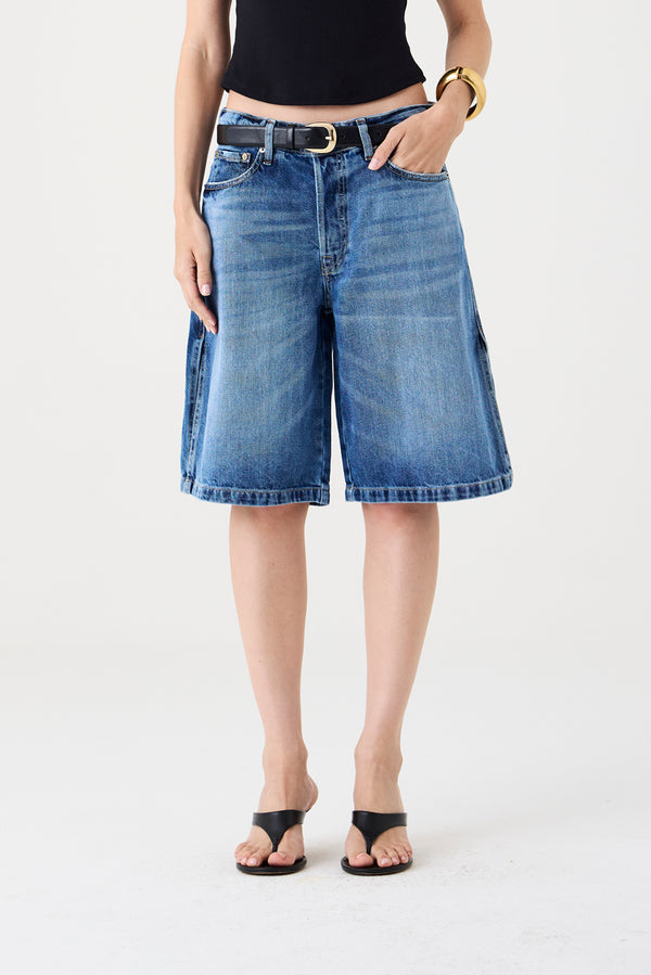 JORTS JACKIE FEMININO FENDA JEANS MÉDIO ESCURO