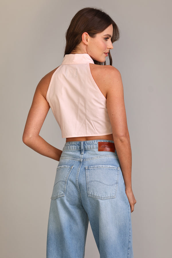 CAMISA FEMININA CROPPED CAVADA - ROSA