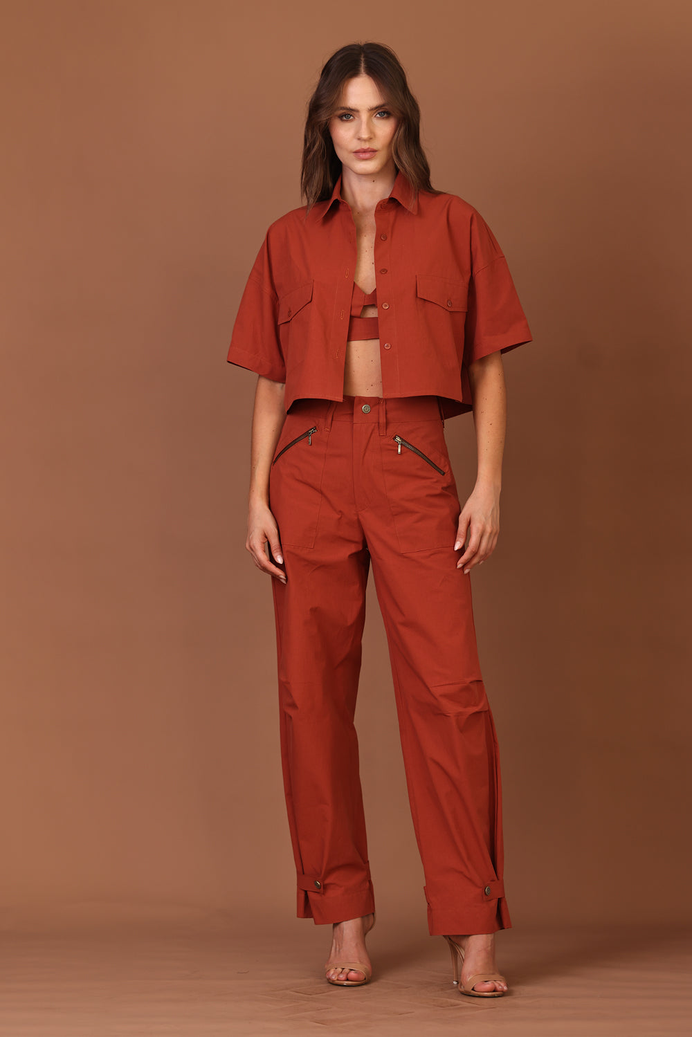 Calça Baggy Ajustador Marrom