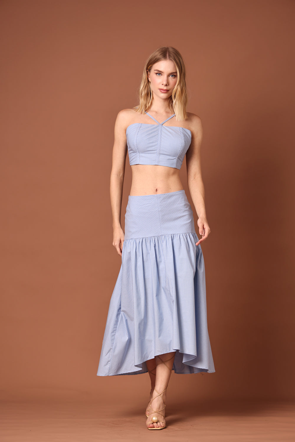 Blusa Listrada Azul Sky
