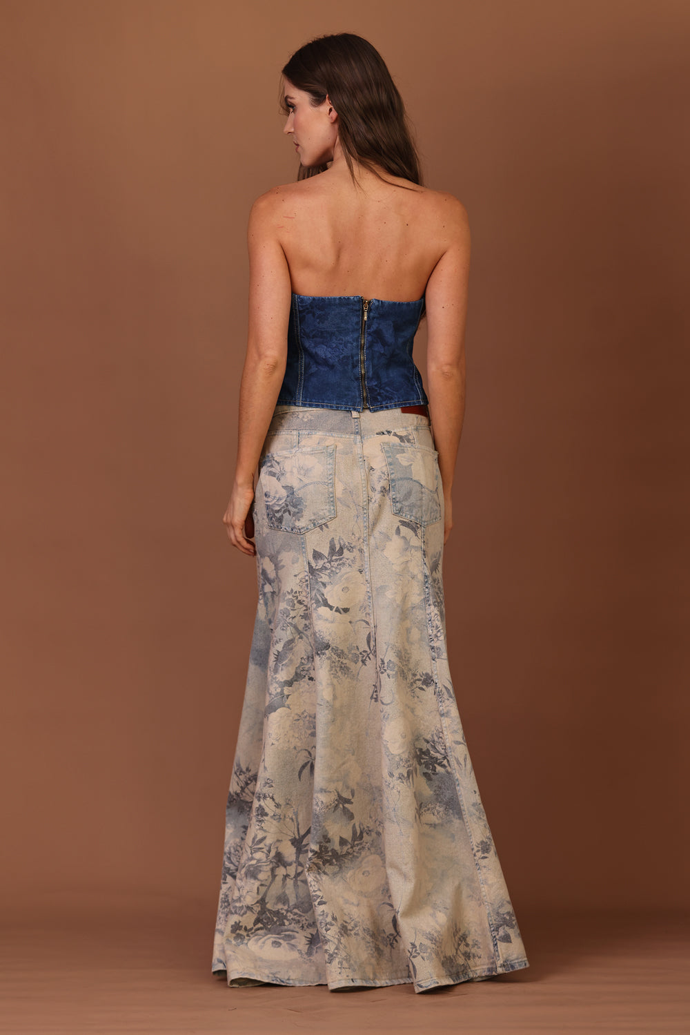 Corpete Light Flower Jeans Escuro