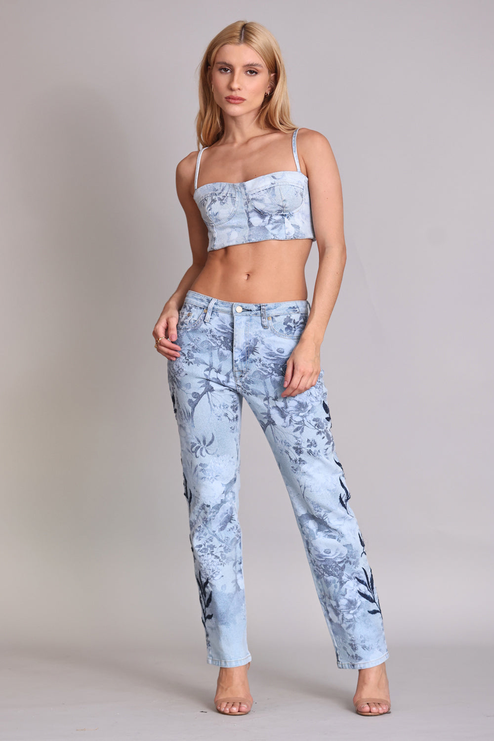 Calça Low Rise Light Flower Jeans