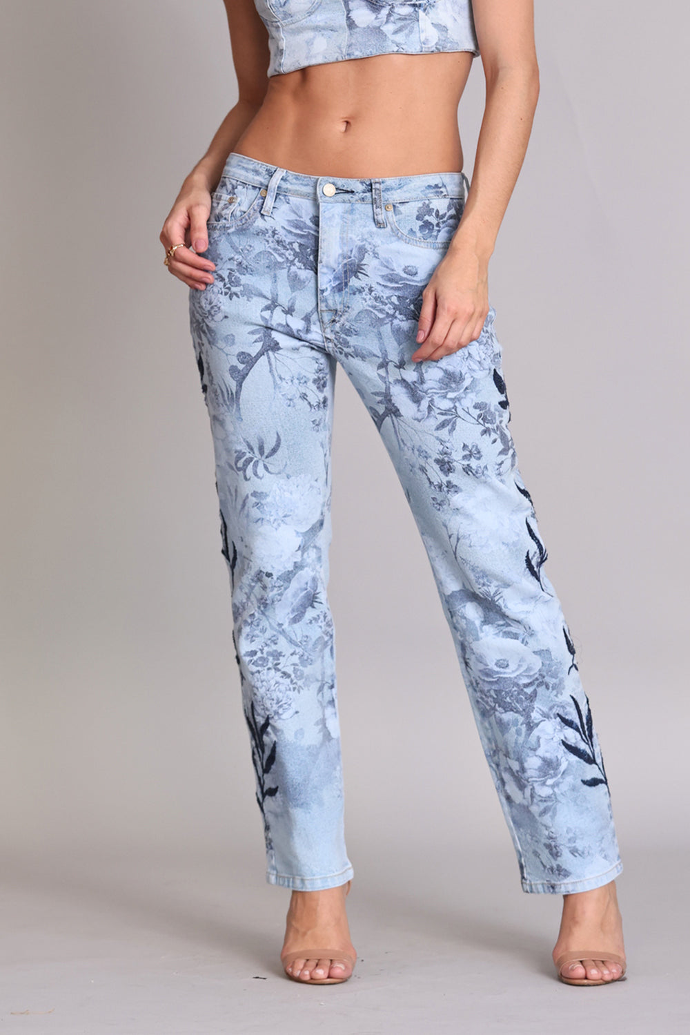 Calça Low Rise Light Flower Jeans