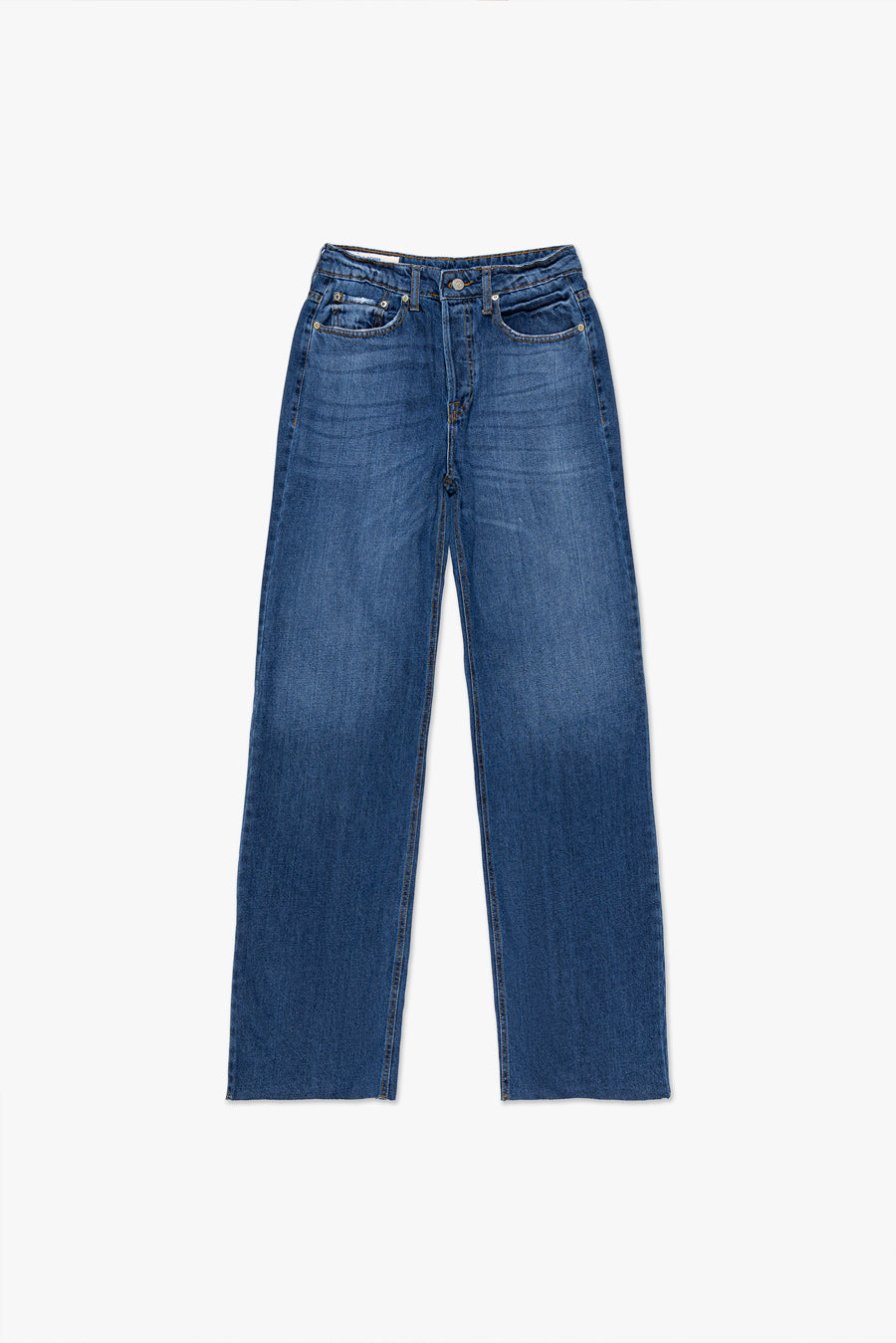 CALCA WIDE LEG BARRA FIO JEANS ESCURO