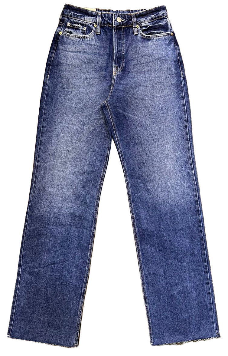 CALCA WIDE LEG BARRA FIO JEANS ESCURO