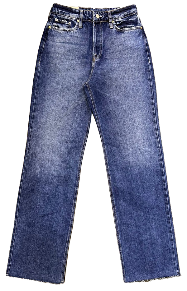 CALCA WIDE LEG BARRA FIO JEANS ESCURO