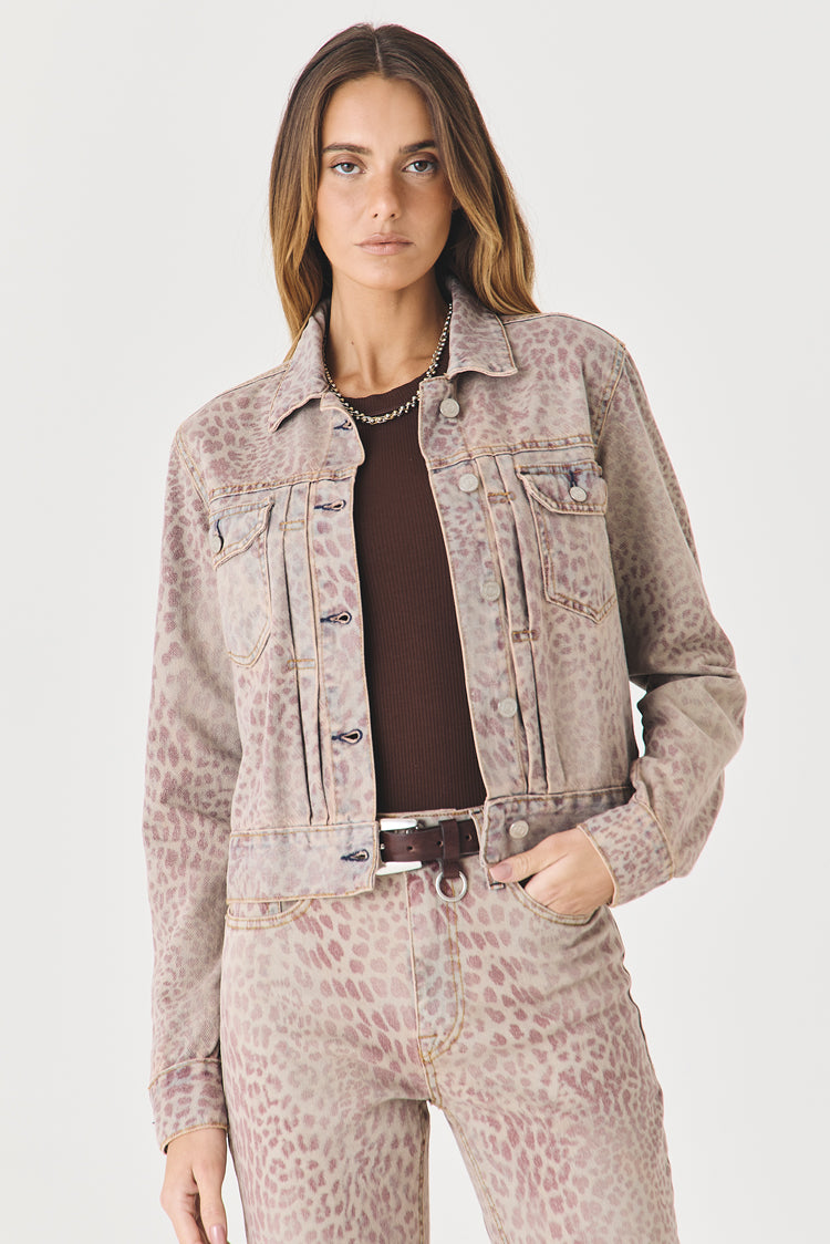 JAQUETA BIANCA FEMININA ANIMAL PRINT JEANS