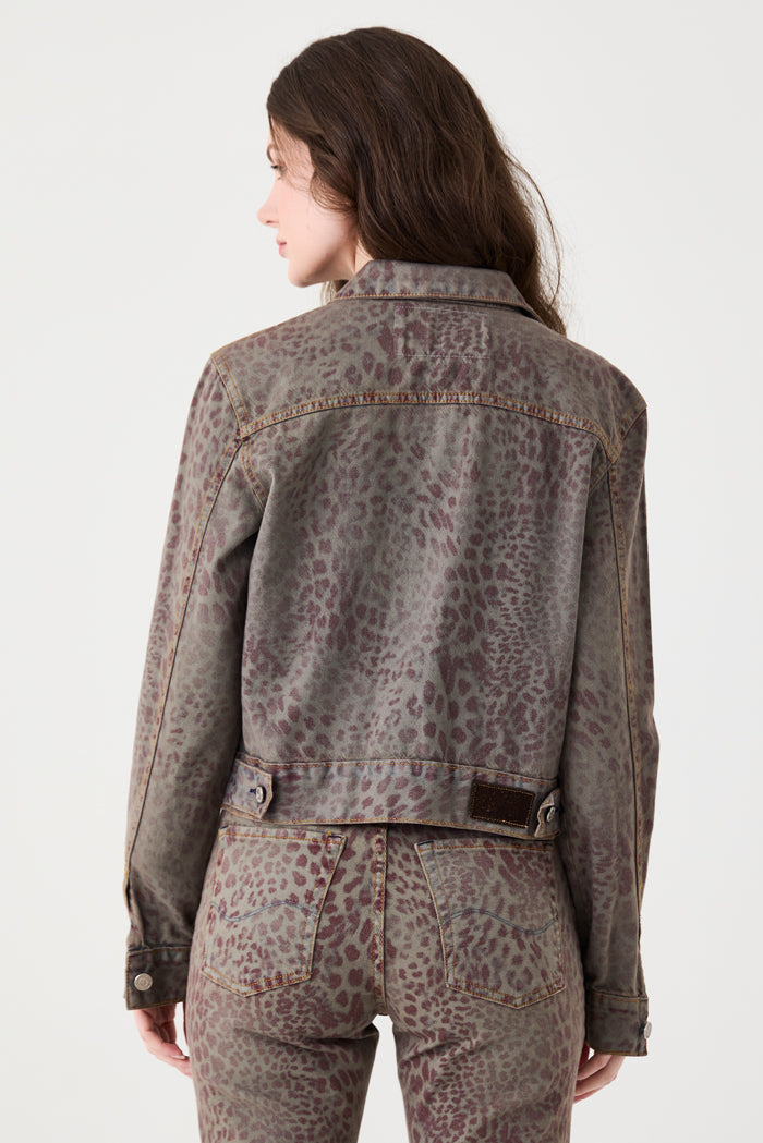 JAQUETA CELIA FEMININA ANIMAL PRINT JEANS