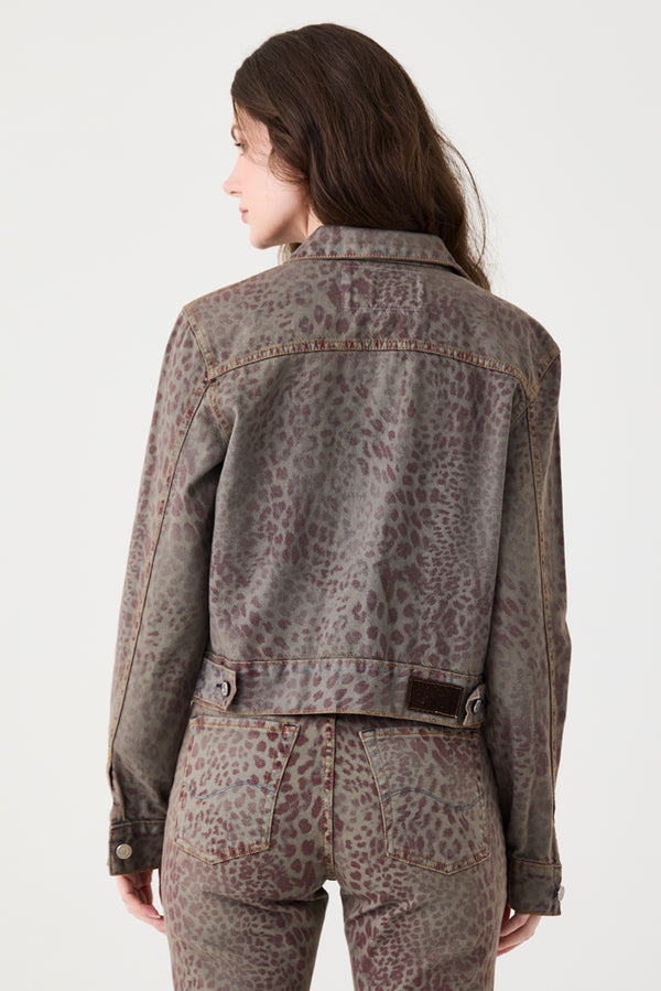JAQUETA CELIA FEMININA ANIMAL PRINT JEANS
