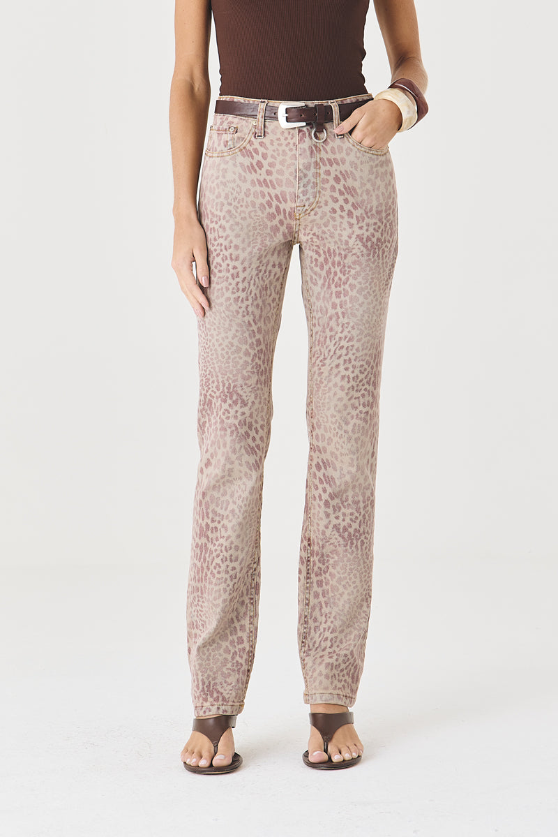CALÇA TINA FEMININA LOW RISE ANIMAL PRINT JEANS