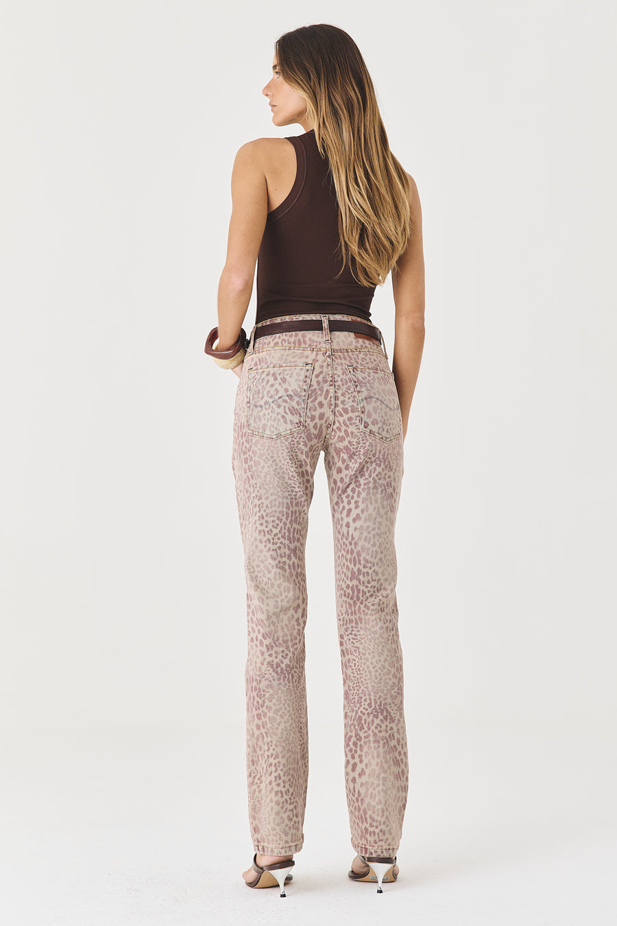 CALÇA TINA FEMININA LOW RISE ANIMAL PRINT JEANS