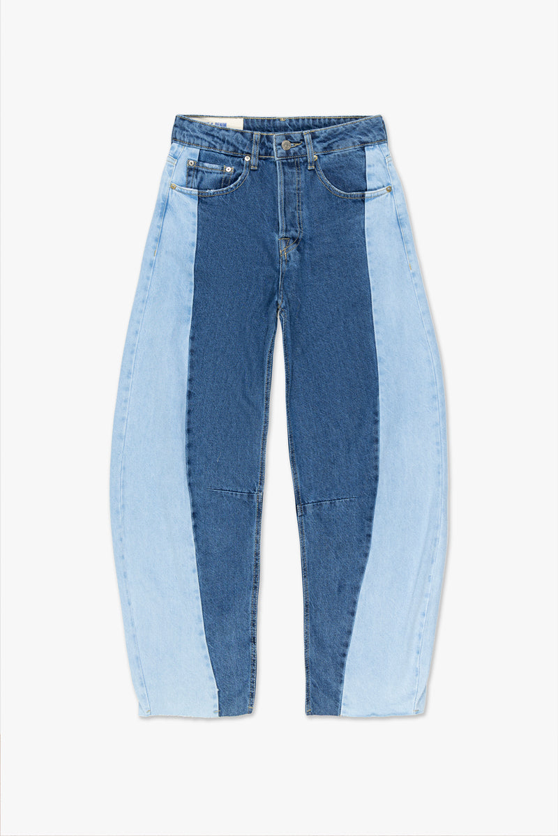 CALÇA BARREL PATCH JEANS MÉDIO