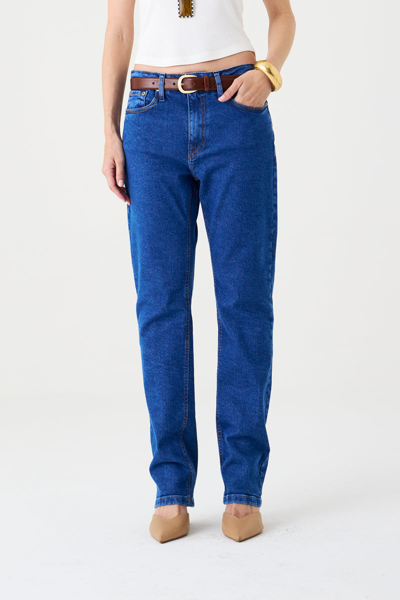 CALÇA TINA FEMININA LOW RISE JEANS MÉDIO